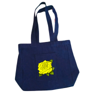 Jeans Fabric Tote Bag With Zipper And Pocket