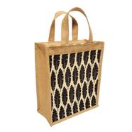 Jute Shopping Bag Natural And Black 10x12 Inch - 33140 icon