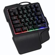 K7 One-handed Game Keyboard Wired Keyboard Streaming Color RGB light Ergonomic Hand Rest Keyboard Black