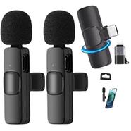K9 Type C Duel Wireless Lavalier Microphone Noise Reduction Outdoor Live Broadcast USB Lavalier Microphone For Mobile Phone