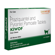 Sava Vet Kiwof Cat Dewormer Chewable Tablets - 4 Pcs