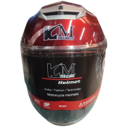 KM Motorcycle Half Face Helmet - Red - Free size