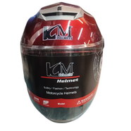 KM Motorcycle Half Face Helmet - Red