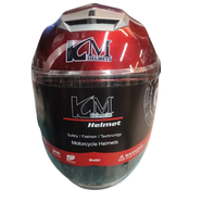 KM Motorcycle Half Face Helmet - Red - Free size icon