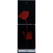 KONKA Refrigerator-KRB-270VB- Glass Mirror Red Tulip, Bottom Freezer (270 LTR)