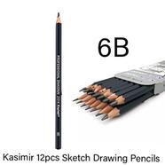 Kasimir 6B 12pcs Graphite Sketching Pencils Professional Sketc;6h Pencils Set for Drawing