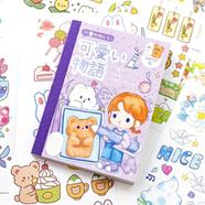 Kawaii Cute Rabbit Sticky Scrapbooking Journal Girls Decorative Label Sticker Book( b)
