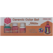 Keep Smiling Ceramic Color Paint Set With Palette And Brush 25ml 6pcs