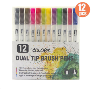Keep Smiling Dual Tip Brush Pens 12 Pcs - DT12