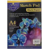 Keep Smiling Hardback Black Paper Sketching Pad A4 150 GSM 20 Sheets