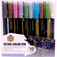 Keep Smiling Metal Marker Gel Colour Pen - (10Pcs) 