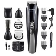 Kemei Km-600 Multi-Functional Titanium 11 In 1 Professional Hair Beard Clipper Trimmer for Men