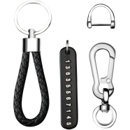 Key Chain Set With Customized Phone Card Anti Lost Pendant Split Rings