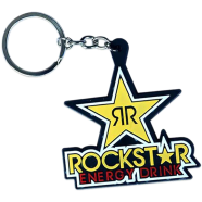 Keyring Rockstar PVC Keychain Key Ring Yellow Rubber Motorcycle Bike Car Collectible Gift - (keyring_rockstar)