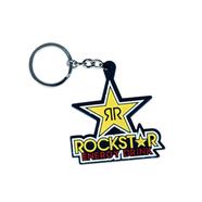 Keyring Rockstar PVC Keychain Key Ring Yellow Rubber Motorcycle Bike Car Collectible Gift - (keyring_rockstar)