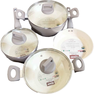 Kiam Chromatic Induction Burner 7 Pcs Cookware Set Light Grey - 500 ml