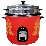 Kiam Rice Cooker Double Pot One SS and One Nonstick Full Body Without Joint Straight Shape With Glass Lid-2.8ltr