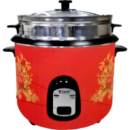 Kiam SFB-5704 Stainless Steel Non-Stick Double Pot Rice Cooker - 2.8 Liter - Silver and Red