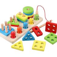 Kidology Kids Wooden Stacking Toys, Shape Sorting Board And Wooden Toddler Fishing Toys