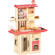 Kids Kitchen Play Set Role Play Cooking Toy, Educational Pretend Playset Game, w/ Water Circulation Spray Music Sound Light, 360° Rotation Faucet