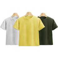 Kids Premium Blank T-Shirt Combo - White, Yellow, Olive icon