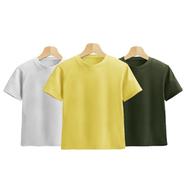 Kids Premium Blank T-Shirt Combo - White, Yellow, Olive