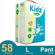 Kidz pant System Baby Diaper (L Size) (9-13 kg) (58pcs) - 