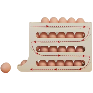 Kitchen Home Refrigerator scrolling egg rack holder Plastic storage Tray Boxes and Bins Egg Dispenser for Refrigerator