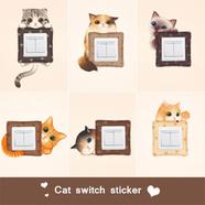 Kitty Cat Design Switch Board Frame Sticker - C000312-8