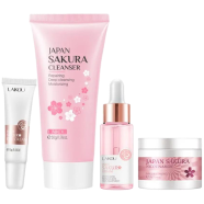 LAIKOU Japan Sakura Brightening Set (Serum/ Eye Cream/ Cleanser/ Cream) Skin Care Set 4pcs