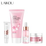 LAIKOU Japan Sakura Brightening Set (Serum/ Eye Cream/ Cleanser/ Cream) Skin Care Set 4pcs