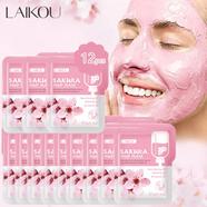 LAIKOU Japan Sakura Mud Face Mask Anti Wrinkle Night Facial Packs Skin Clean Dark Circle Moisturize Anti-Aging Skin Care-12pcs