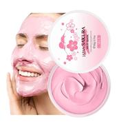 LAIKOU Sakura Clay Facial Mud Mask Deep Cleanse, Natural Skin Care Mask for Pore Cleansing, Oil Control, Reduce Acne, Skin Moisturizing, Smoothes Fine Lines, Pore Minimizer- 90g