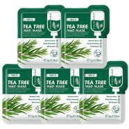 LAIKOU Tea Tree Mud Mask Moisturizing Oil Control Anti Wrinkle Deep Cleansing Shrink Pore Plant Essence Face Mask Skin Care - 5pcs