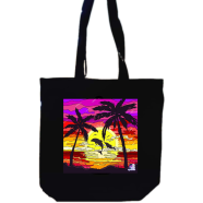 Ladies Tote Canvas Shoulder Bag For Women's With Zipper - BDS-087