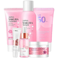 Laikou Sakura Face Serum And Eye Cream Combo Set - 6pcs