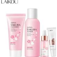 Laikou Sakura Set Care Combo Face Toner Cream Serum Cleanser 257ml