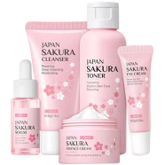 Laikou Sakura Skin Care Mask/ Cream / Cleanser / Serum / Eye Cream Set 5pcs