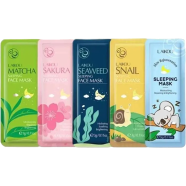 Laikou Sakura Snail Seaweed Matcha Skin Rejuvenation No Washing Sleeping Mask Cream Hydrating Face Mask Anti Wrinkle Nourishing Skin Care Portable 5 Pcs