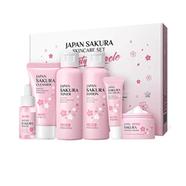 Laikou Sakura Whitening Skin Care Set Cleanser Toner Serum Lotion Eye Cream Face Cream -6pcs Sets