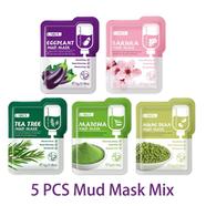 Laikou Tea Tree/ Eggplant /Mung Bean/Sakura / Matcha Mud Mask- 5pcs Combo