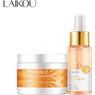 Laikou Vitamin C Face Cream Anti Oxidant Serum Remove Spots Dullness Skin Care 2pcs