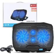 Laptop USB Cooling Pad S18 Four Fan With Led Screen - Black