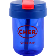 Cher Large Capacity Anti-fade Pretty Wide Straw Cup 300 ml - Blue