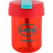 Cher Large Capacity Anti-fade Pretty Wide Straw Cup 300 ml - Red