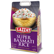 Lazzat Super Basmati Rice Extra Long Grain Streamed Basmati - Rice-5 kg