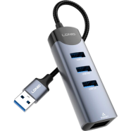 Ldnio Ds-144u USB-a to 3USB-a RJ45x1 Network Data Transmission Docking Station Hub image