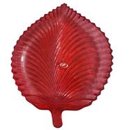 Leaf Shape Crystal Glass Tray Decorated Serving Plate 