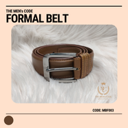 THE MEN's CODE Brown Leather Formal Belt For Men - MBF003