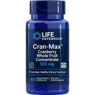 Life Extension Optimized Cran-Max Cranberry Whole Fruit Concentrate 500 mg 60 Veg Capsules